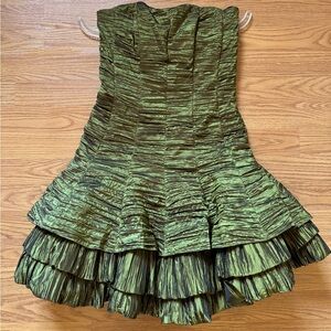 Jessica McClintock peplum green holiday dress